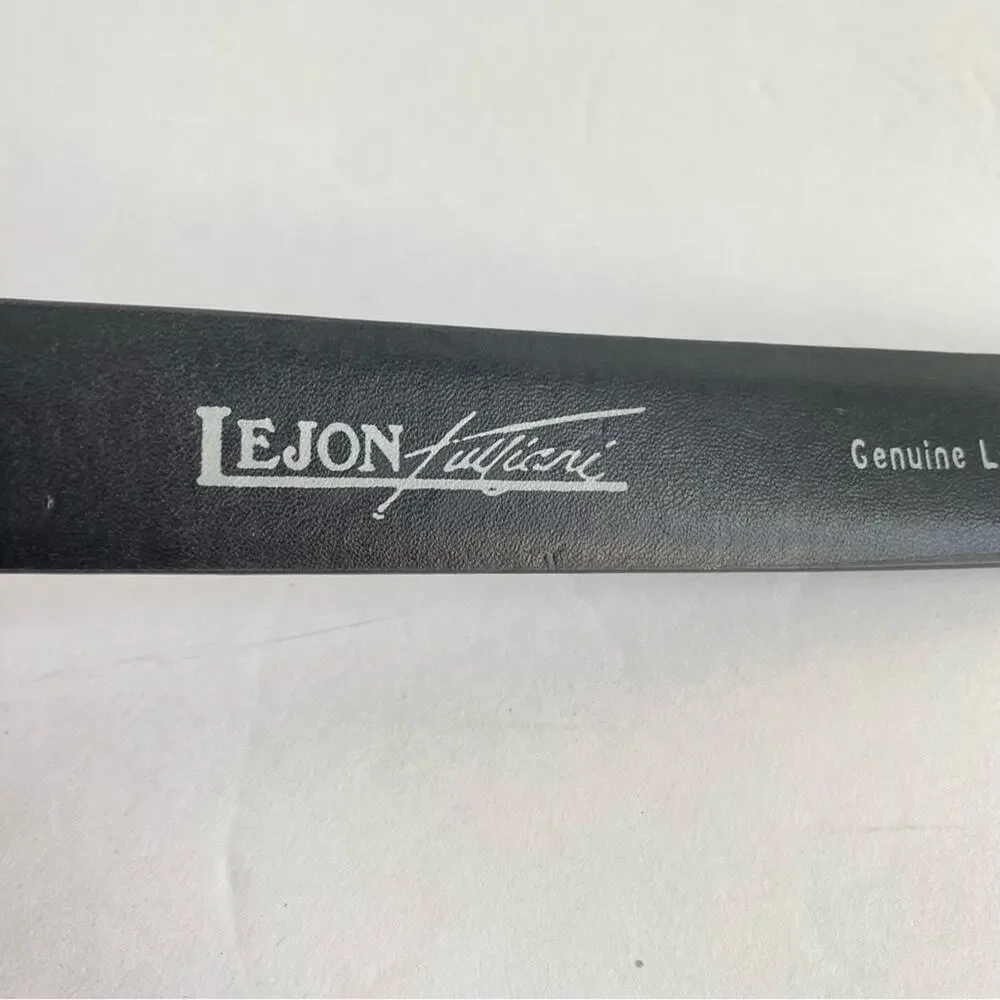 Vintage LeJon Black Leather Dress Belt Smooth‎ Business Casual Unisex Men’s 40